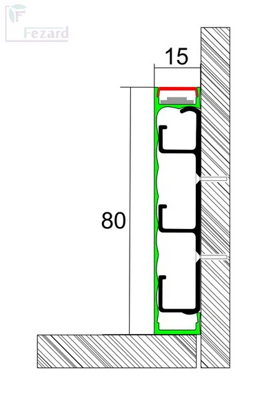 Алюминиевый плинтус Fezard Кабельный ALP-G80-LA Алюминий 80*15*2500 мм в Тольятти