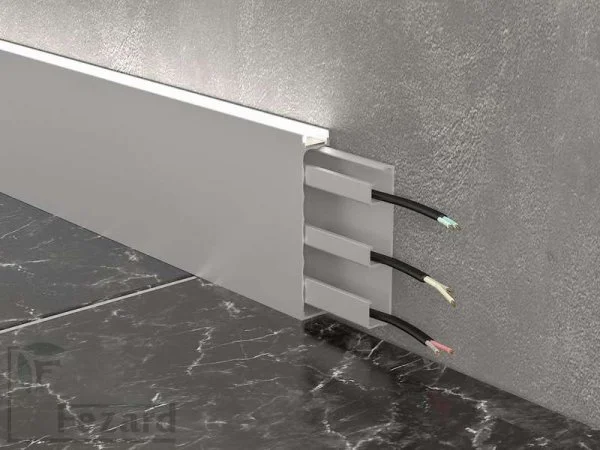 Алюминиевый плинтус Fezard Кабельный ALP-G80-LA Алюминий 80*15*2500 мм в Тольятти