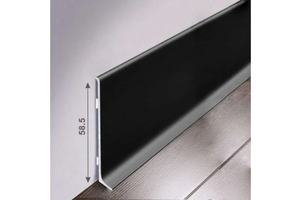 Алюминиевый плинтус Bonkeel ПЛ60 515л Черный (58,5х11,2х2500мм) в Тольятти