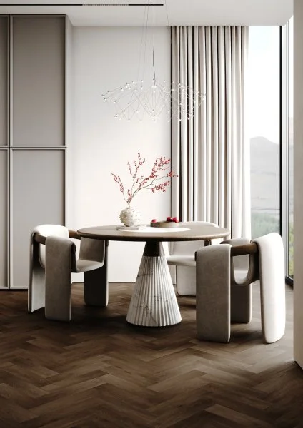 Кварц-виниловая плитка Fargo Herringbone 44-7009-24 Дуб Шварцвальд в Тольятти