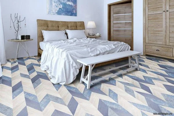 Пробковое покрытие CorkStyle Chevron Blue (1235*305*6 мм) HC в Тольятти