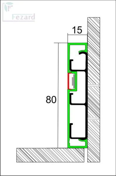 Алюминиевый плинтус Fezard Кабельный ALP-G80-LF Алюминий 80*15*2500 мм в Тольятти