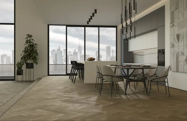 Паркетная доска Quartz Parquet Английская Ёлка Дуб Карельский 33-419 в Тольятти