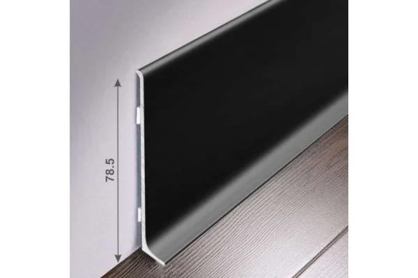 Алюминиевый плинтус Bonkeel ПЛ80 515л Черный (78,5х11,2х2500мм) в Тольятти