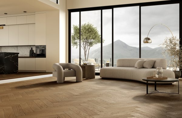 Паркетная доска Quartz Parquet Английская Ёлка Дуб Рустикальный 33-410 в Тольятти