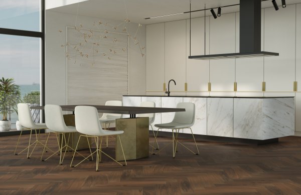 Паркетная доска Quartz Parquet Английская Ёлка Орех Американский 33-400-29 в Тольятти